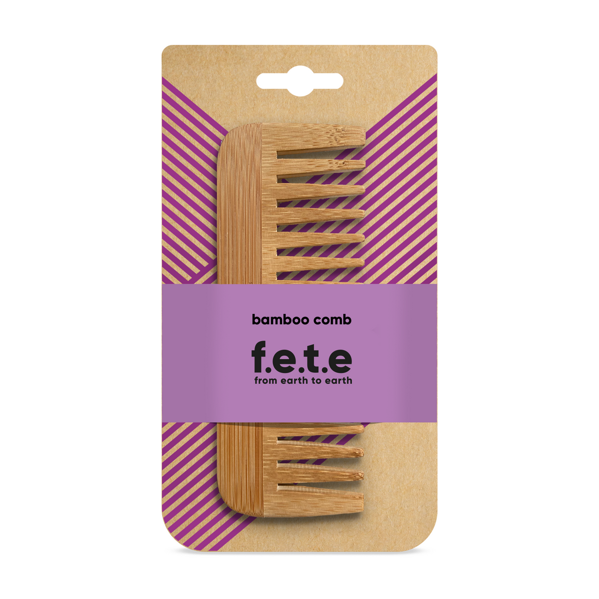 F.E.T.E. Bamboo Comb – Wide Toothed (5 x 13.5 cm)