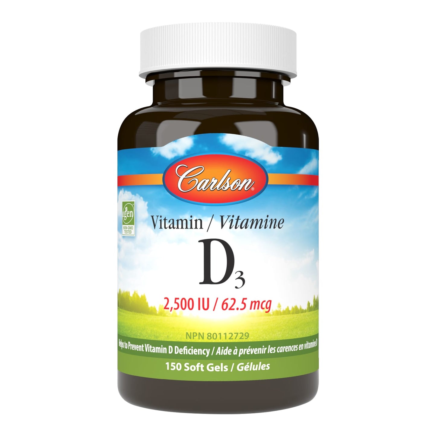Carlson Vitamin D3 2500 IU 150 Softgels