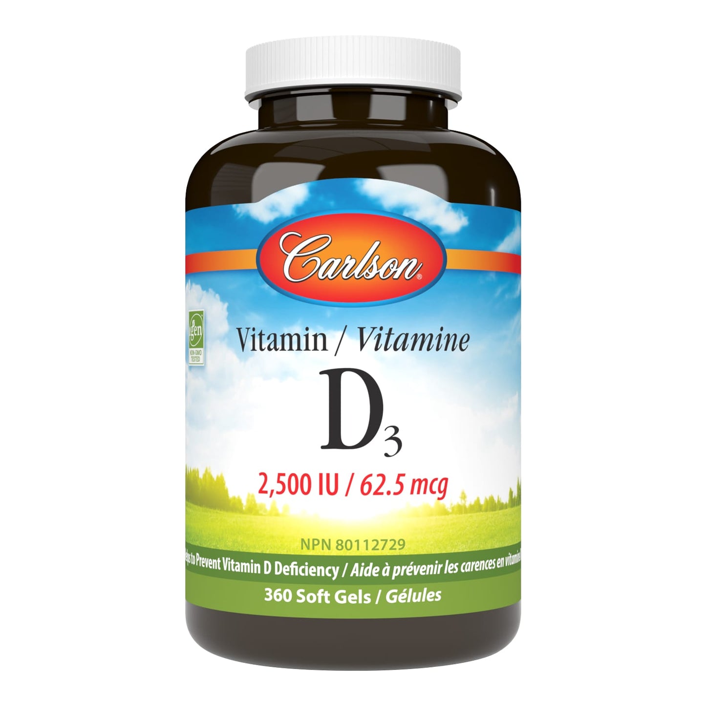Carlson Vitamin D3 2500 IU 360 Softgels