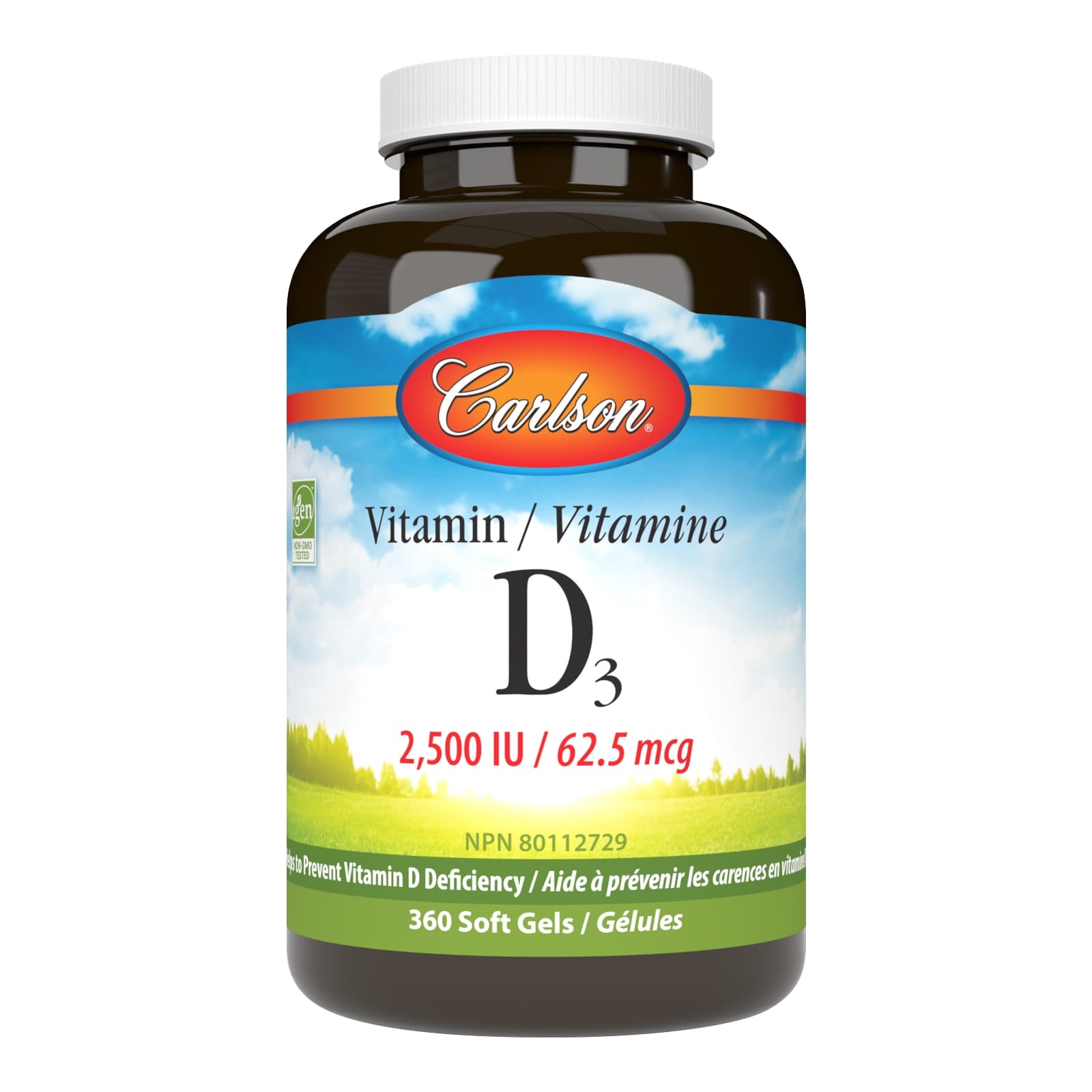 Carlson Vitamin D3 2500 IU 360 Softgels