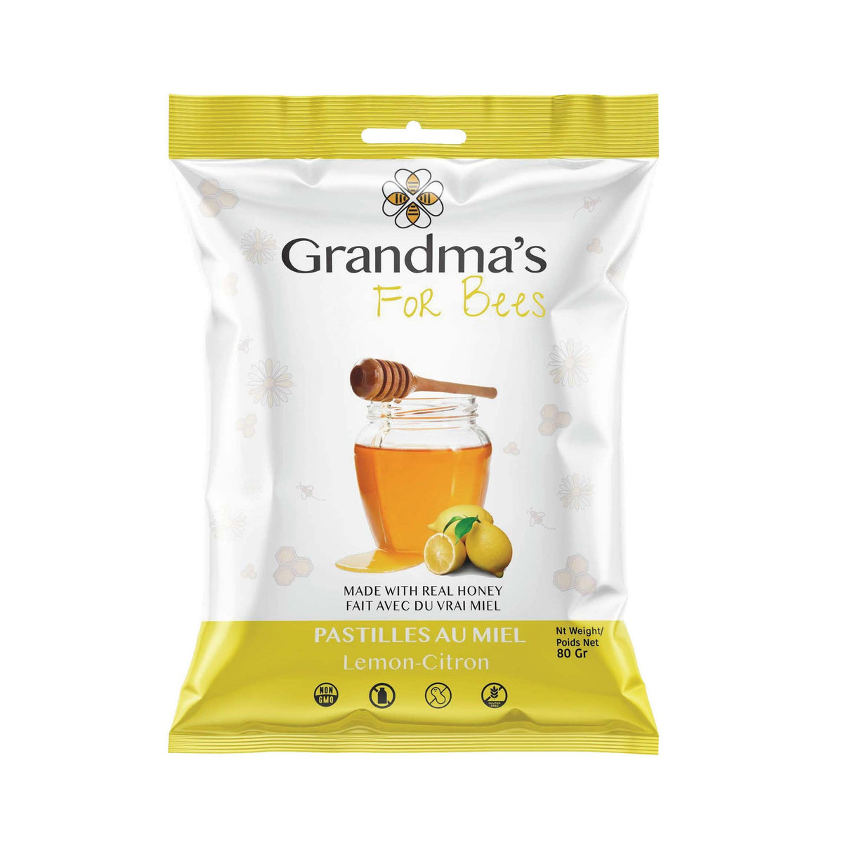 Grandma's For Bees Honey Drops, Lemon