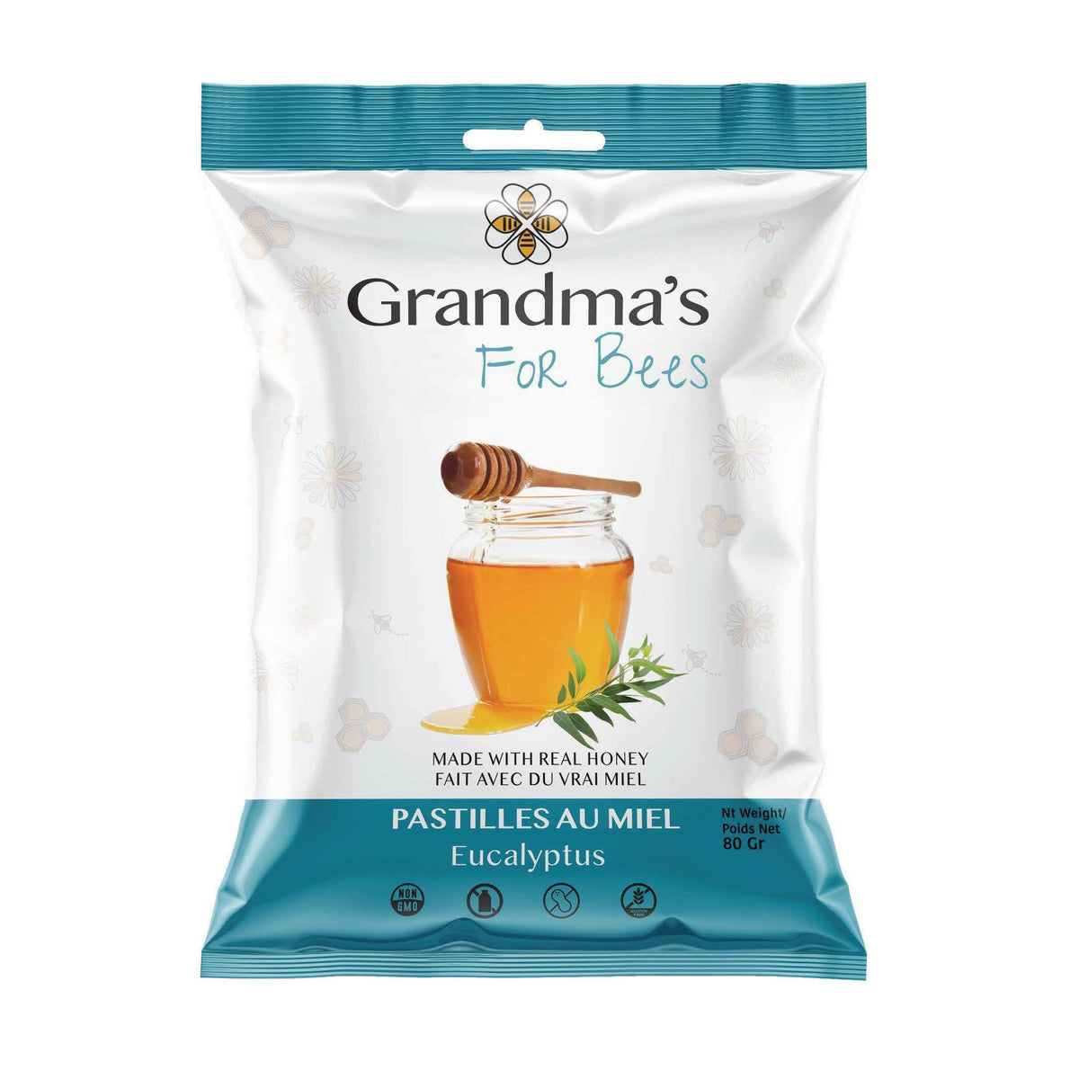 Grandma's For Bees Honey Drops, Eucalyptus