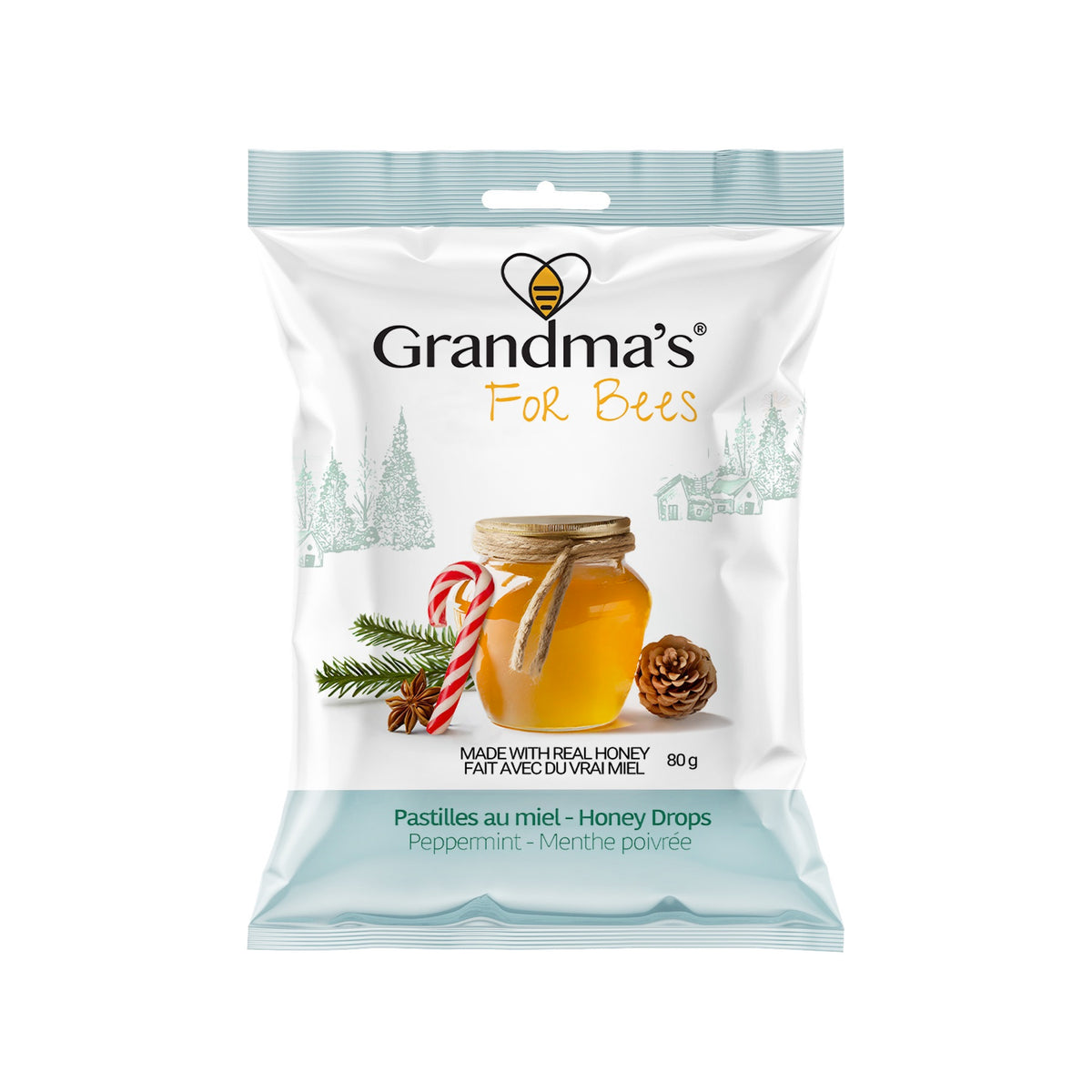 Grandma's For Bees Honey Drops, Peppermint