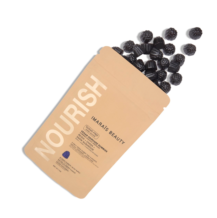 Imarais Beauty NOURISH Haircare Gummies, Organic Reishi, Chaga & Snow Mushroom, 30 Gummies