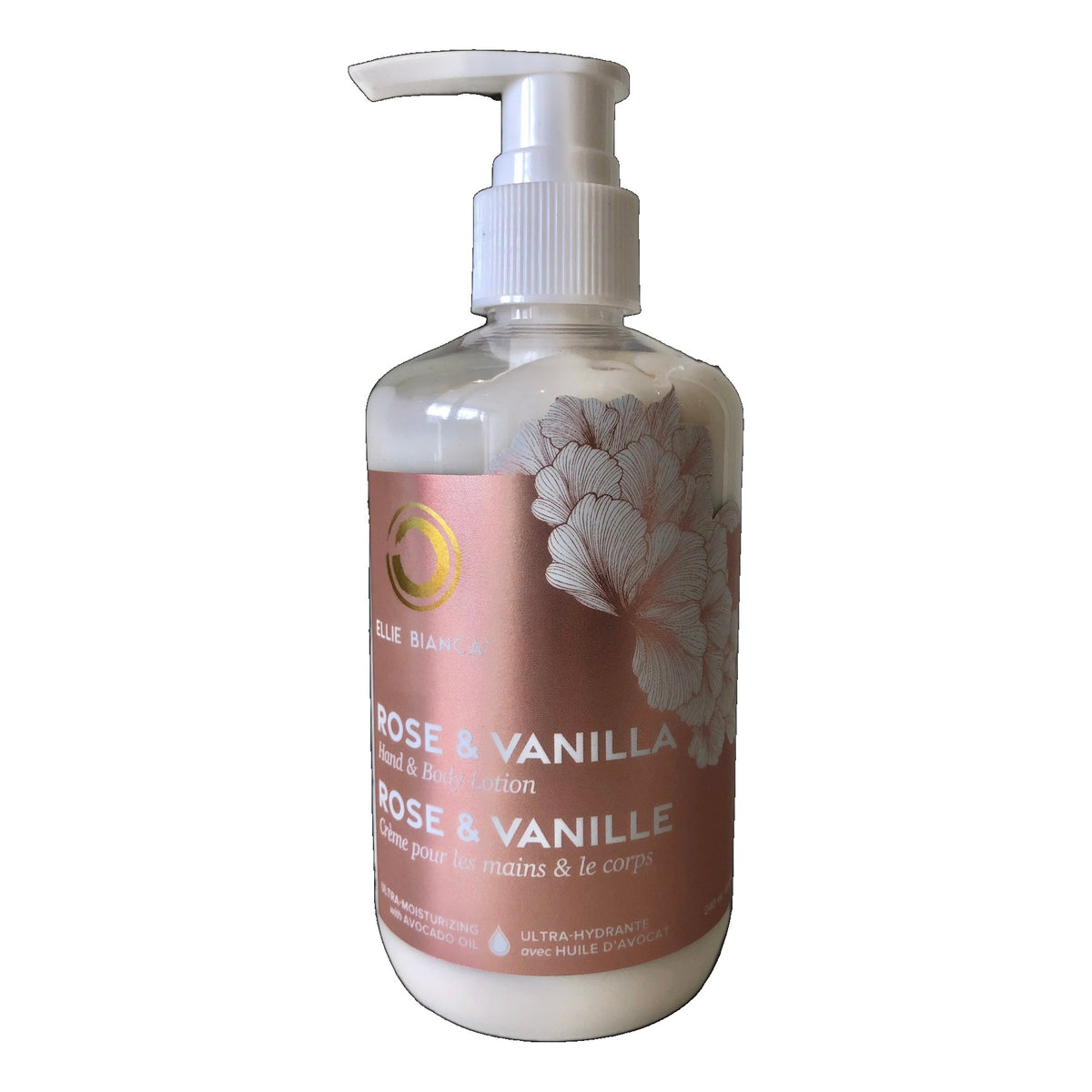 Ellie Bianca Rose & Vanilla Hand & Body Lotion with Aloe, Avocado, Shea and Argan, 240ml