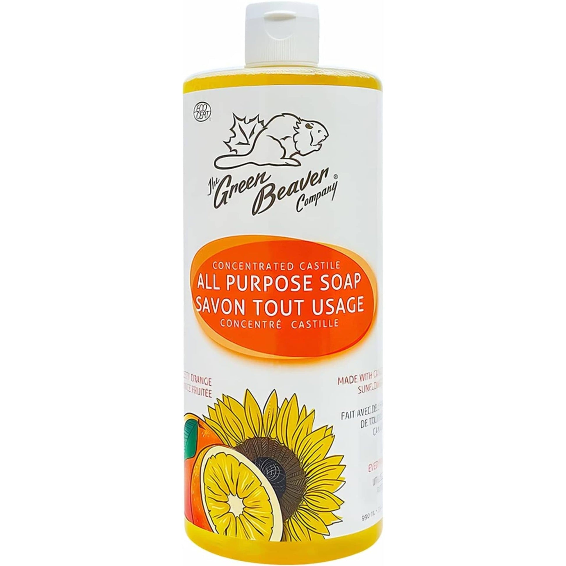 Orange, 1L | Green Beaver Sunflower Castille Liquid Soap