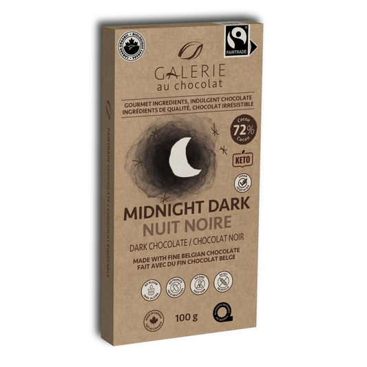 Galerie au Chocolat Fairtrade Belgian Chocolate Bars, 72% Dark, Sea Salt, Espresso, Earl Grey, Milk Maple Crunch and More, Case of 8 x 100g - 72% Dark