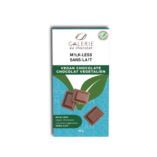 Galerie au Chocolat Vegan Creamy Chocolate Made with Chickpea Protein, Bars, Almonds or Rocky Road Bark, Case of 6 or 8 - Creamy Chocolate Bar, 8 x 80g
