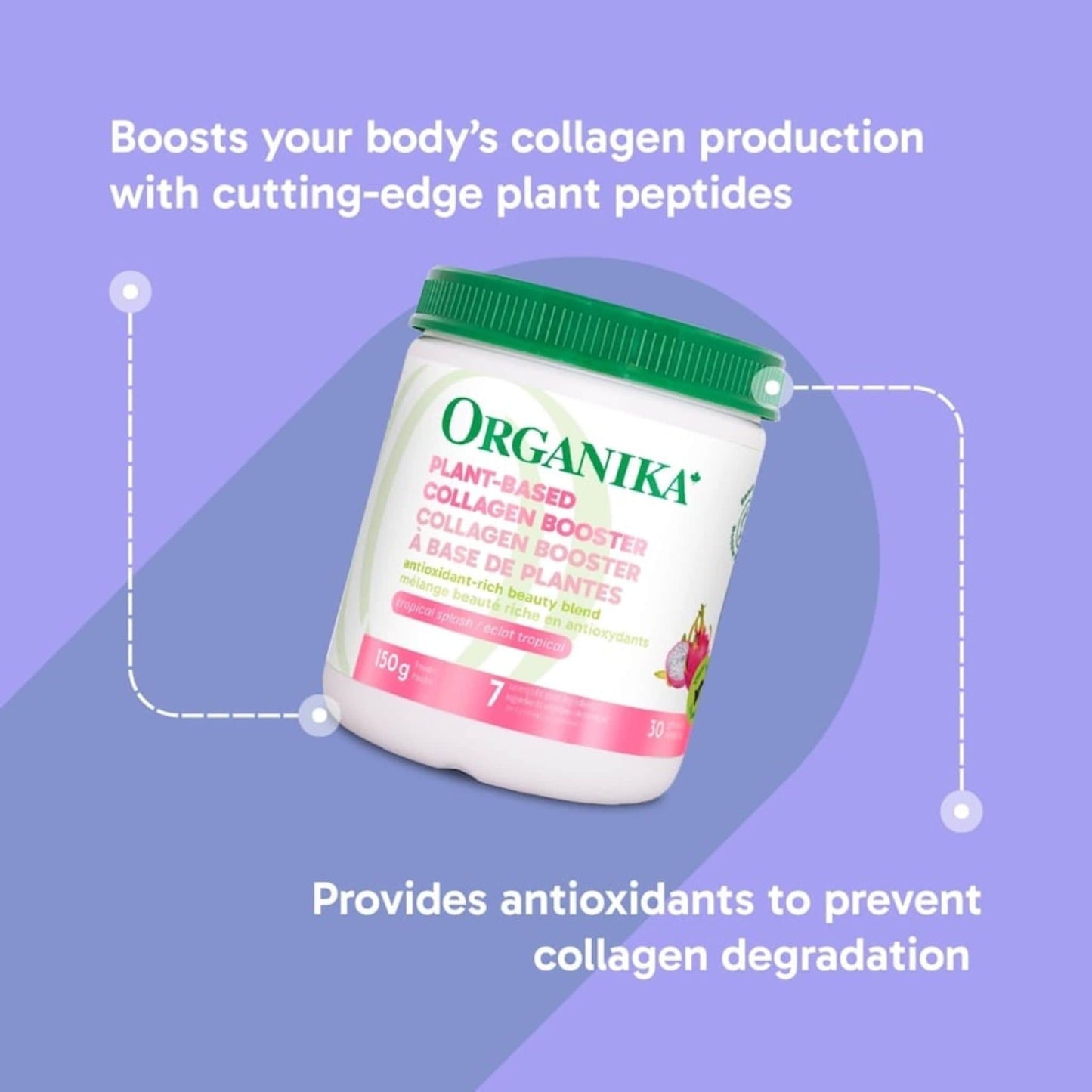 Tropical Splash Flavour, 150g | Organika Plant-Based Collagen Booster Powder