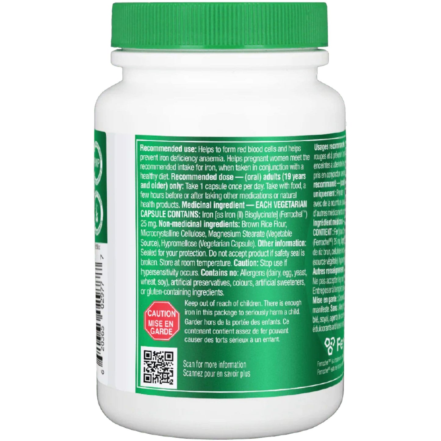 120 Vegetarian Capsules | Organika Absolute Iron 25 mg