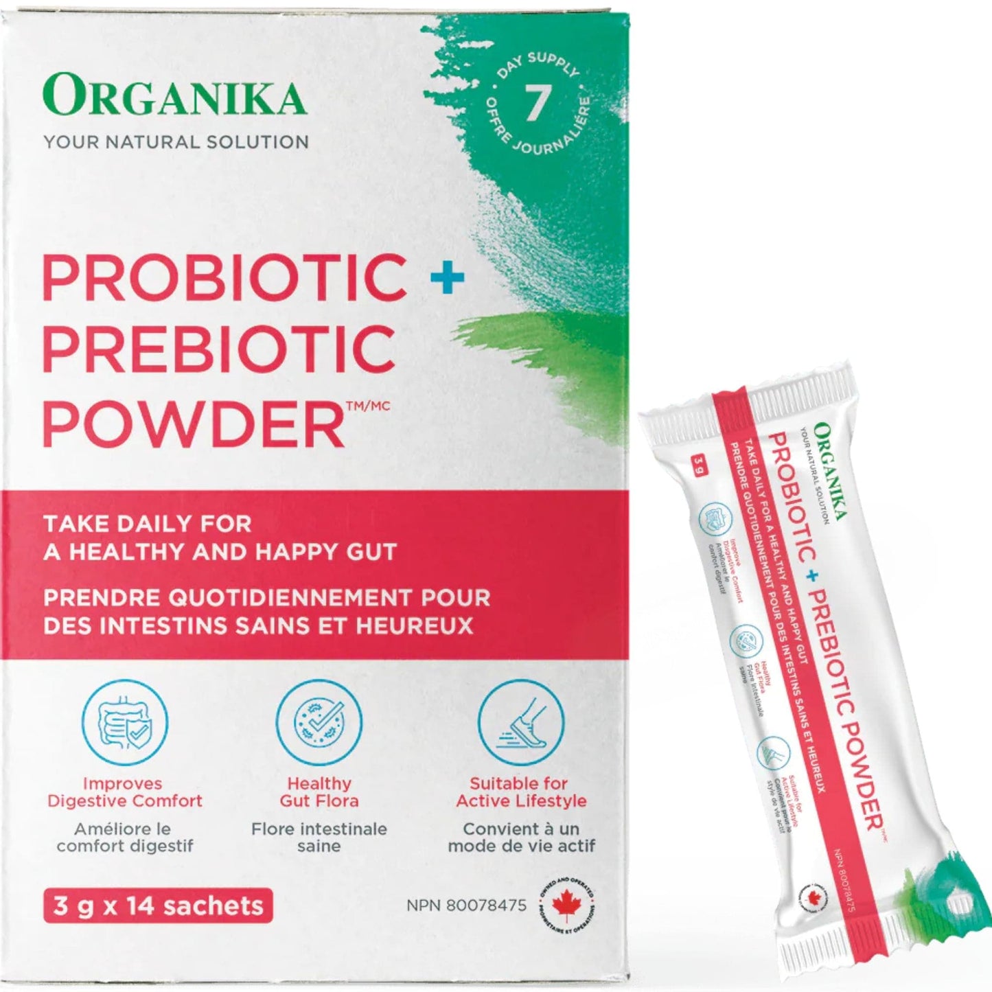 Unflavoured, 3g x 14 Sachets | Organika Probiotic + Prebiotic Powder