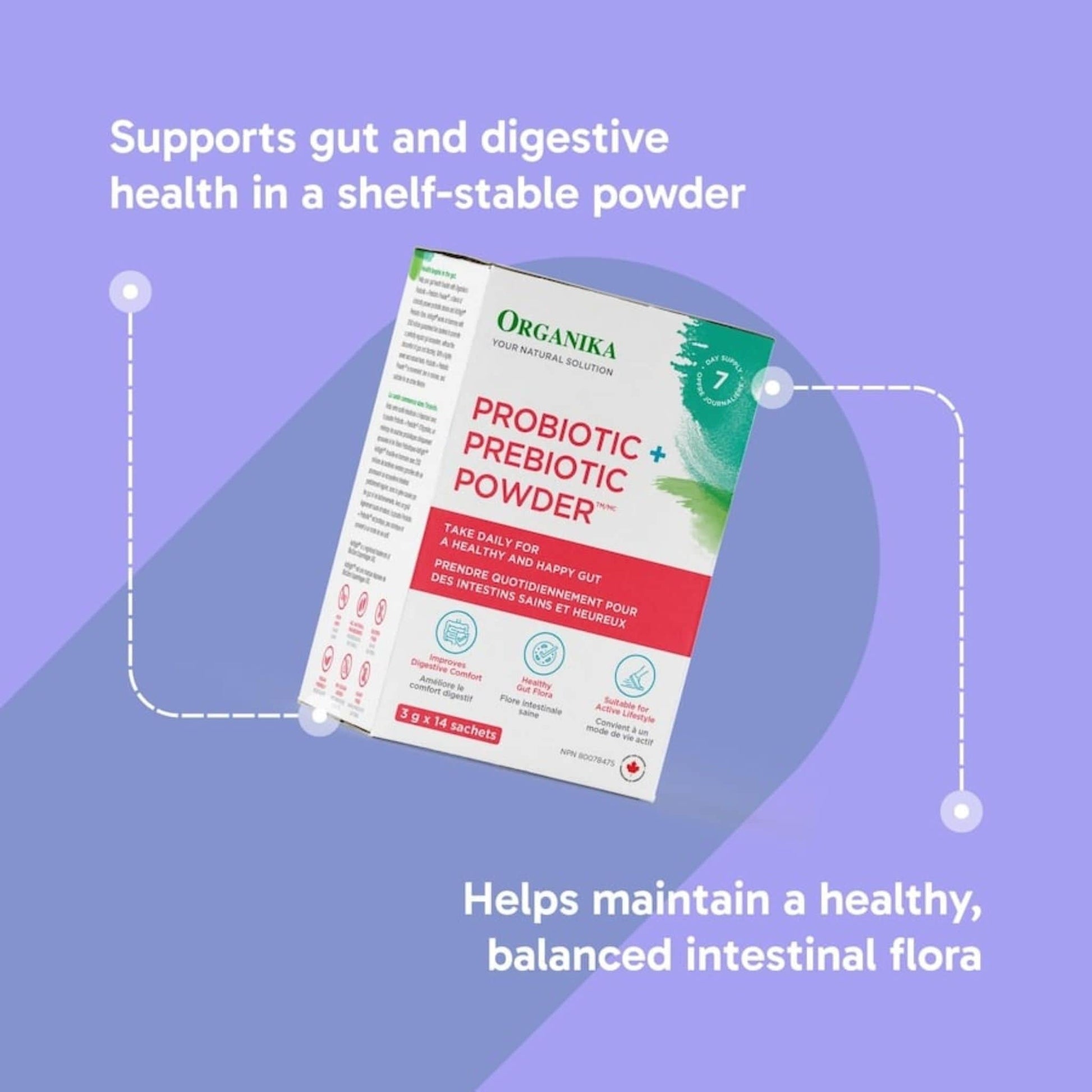Unflavoured, 3g x 14 Sachets | Organika Probiotic + Prebiotic Powder