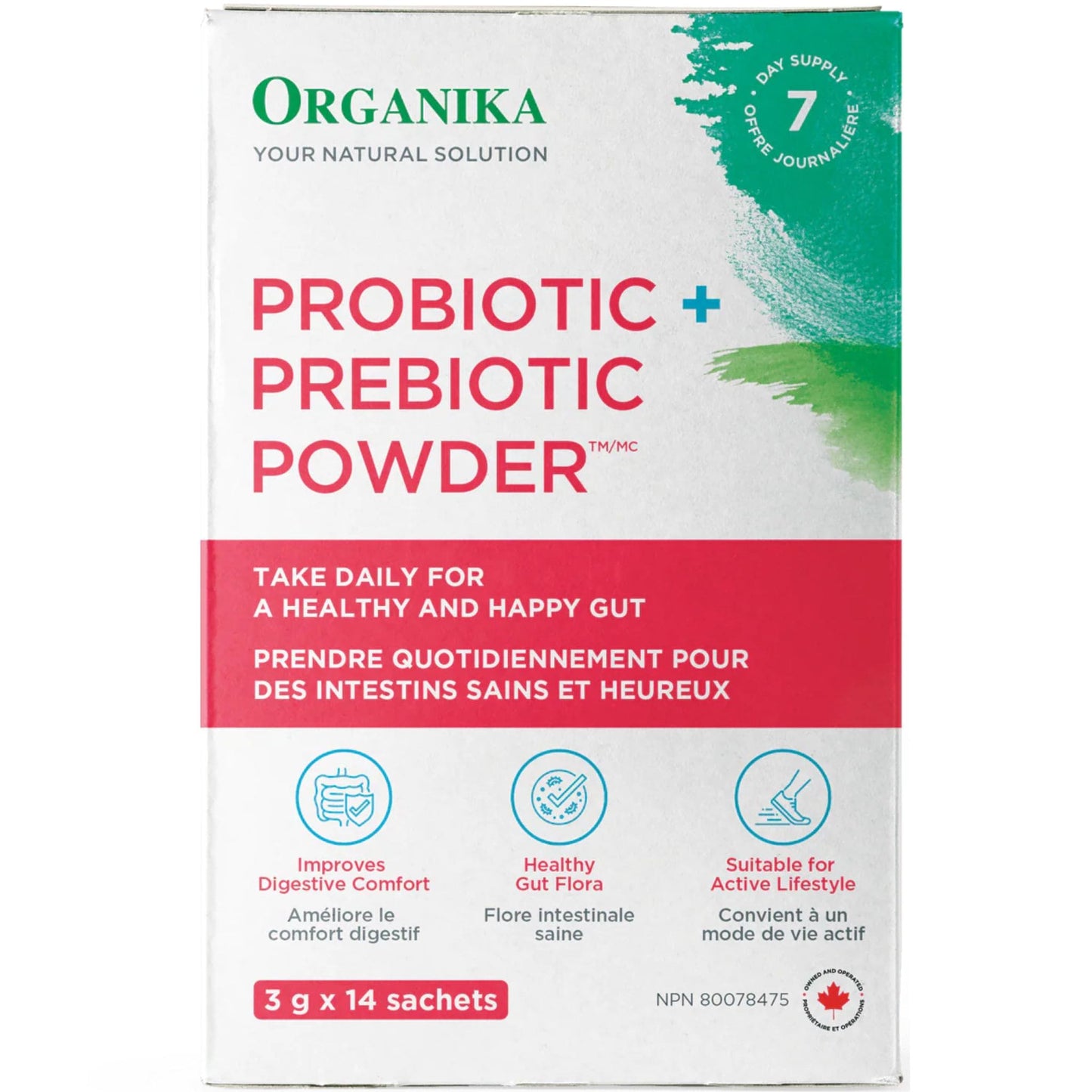 Unflavoured, 3g x 14 Sachets | Organika Probiotic + Prebiotic Powder