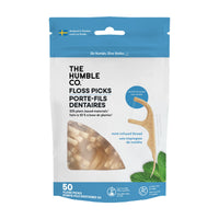 The Humble Co. Dental Floss Picks, Mint or Charcoal Mint, Case of 4 x 50 or 4 x 150 Picks