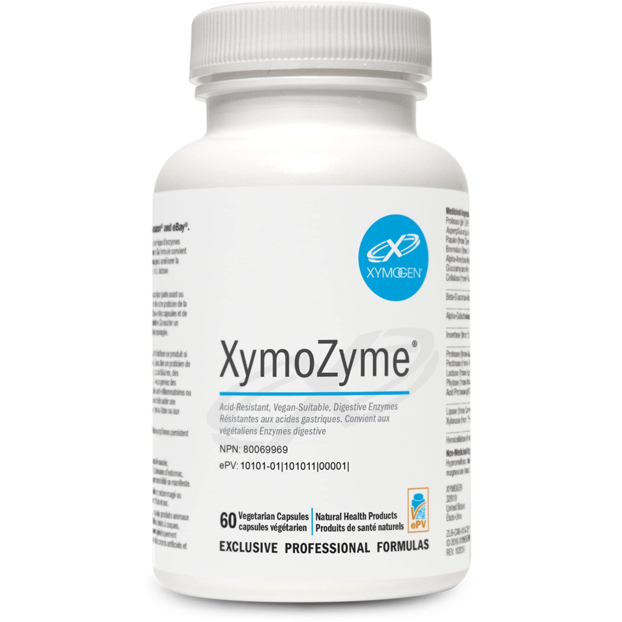 Xymogen XymoZyme, Acid-Resistant, Vegan Suitable Digestive Enzymes, 60