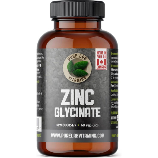 60 Vegetable Capsules | Pure Lab Vitamins Zinc Glycinate