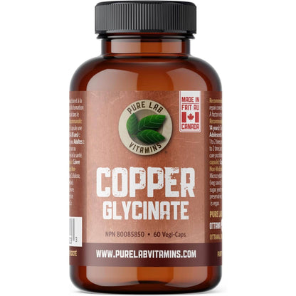 60 Vegetable Capsules | Pure Lab Vitamins Copper Glycinate