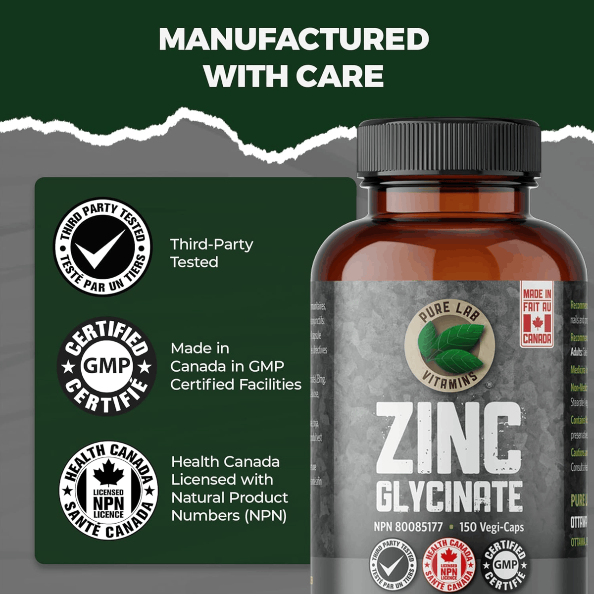 All | Pure Lab Vitamins Zinc Glycinate Infographic