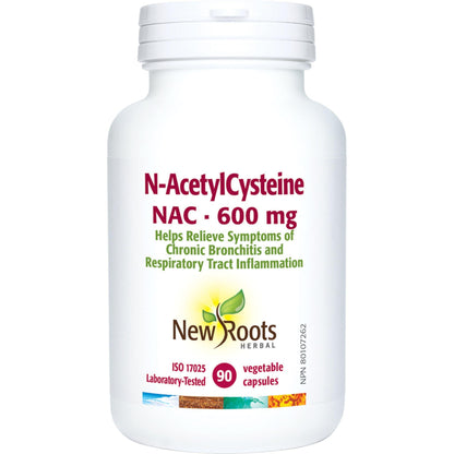90 Vegetable Capsules | New Roots Herbal N-AcetylCysteine NAC 600 MG