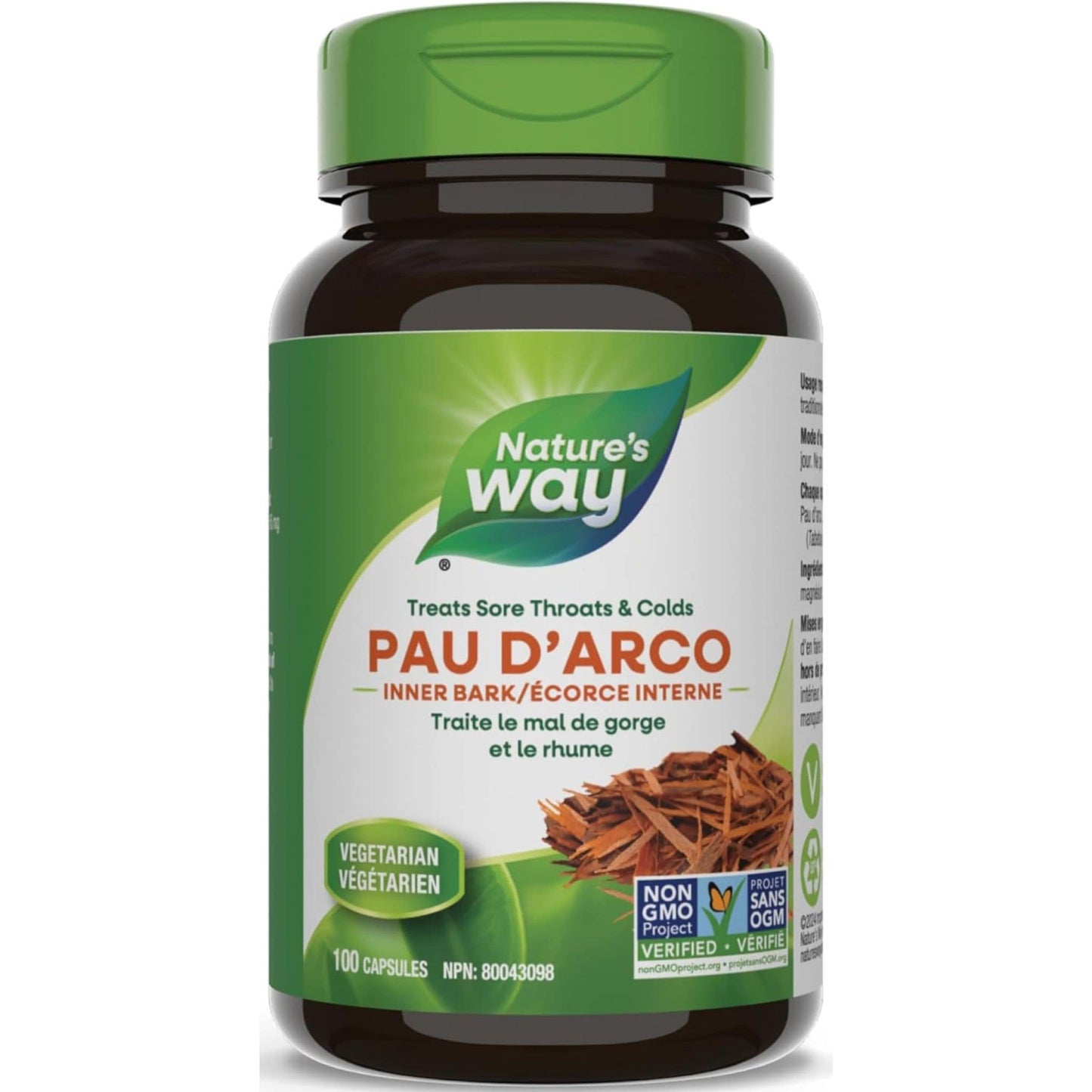 100 Vegetable Capsules | Nature's Way Pau D'Arco inner Bark