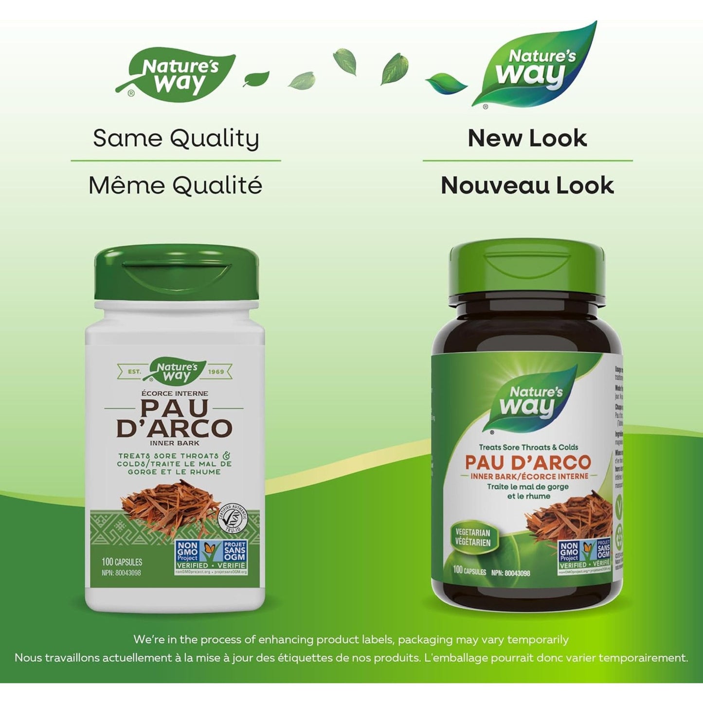 100 Vegetable Capsules | Nature's Way Pau D'Arco inner Bark