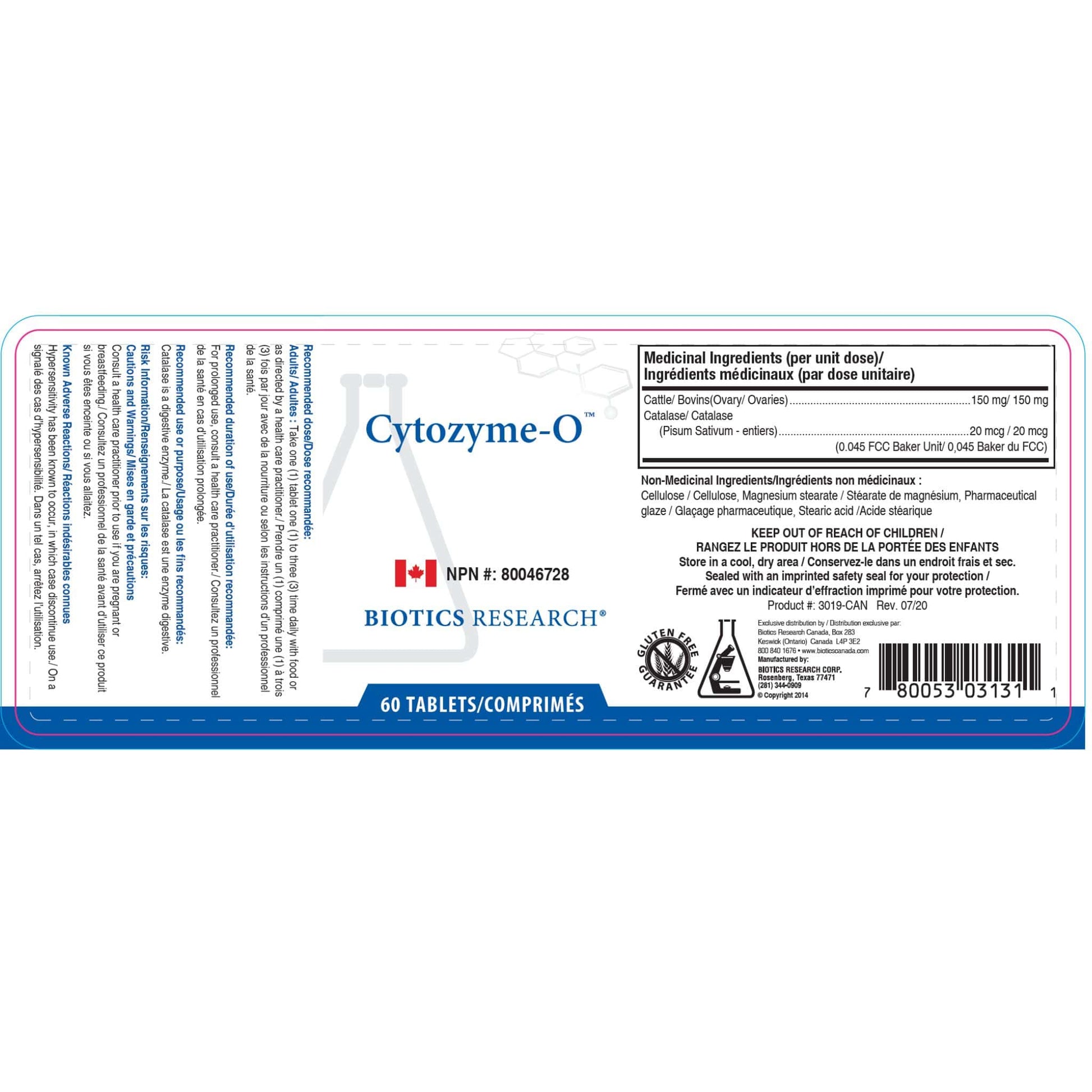 60 Tablets | Biotics Research Cytozyme-O (Ovarian)