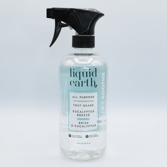 Liquid Earth All Purpose Cleaner, Plant-Based Multi-Surface Spray with Essential Oils, 4 Scents, 473ml or 1.5L Refill - Eucalyptus / 473ml Spray