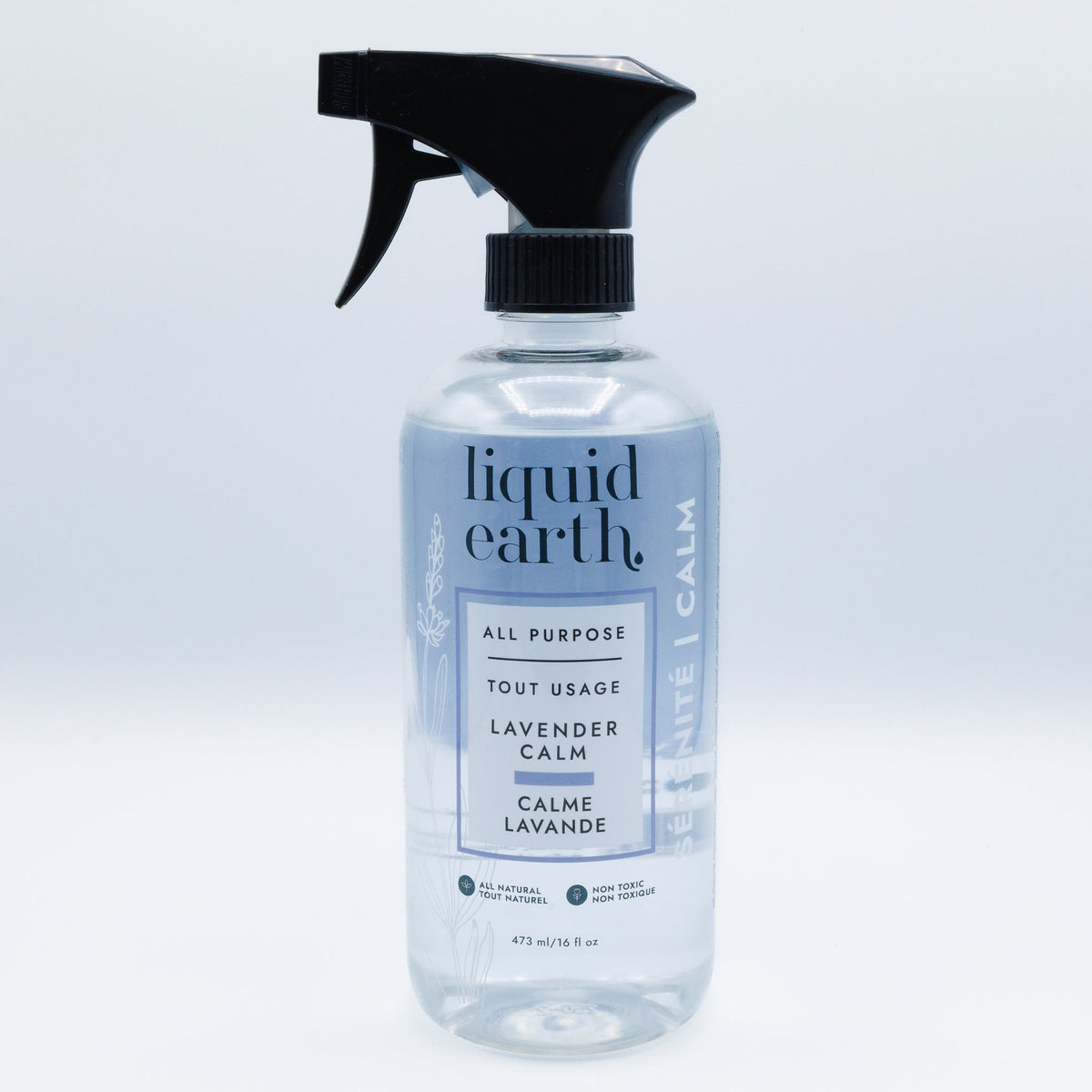 Liquid Earth All Purpose Cleaner, Plant-Based Multi-Surface Spray with Essential Oils, 4 Scents, 473ml or 1.5L Refill - Lavender Calm / 473ml Spray