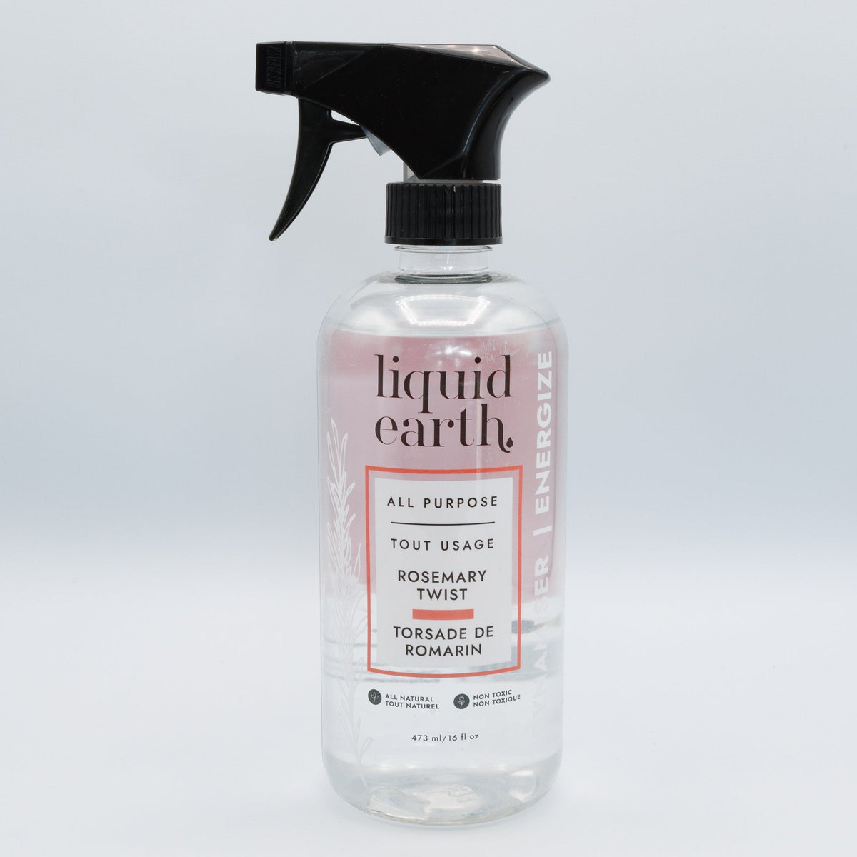 Liquid Earth All Purpose Cleaner, Plant-Based Multi-Surface Spray with Essential Oils, 4 Scents, 473ml or 1.5L Refill - Rosemary Twist / 473ml Spray