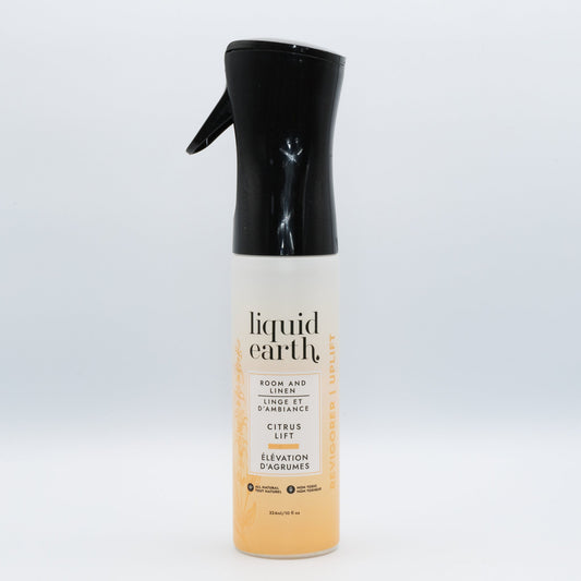 Liquid Earth Room and Linen Spray, Plant-Based Odour Neutralizer with Essential Oils, 4 Scents, 290ml - Citrus Lift
