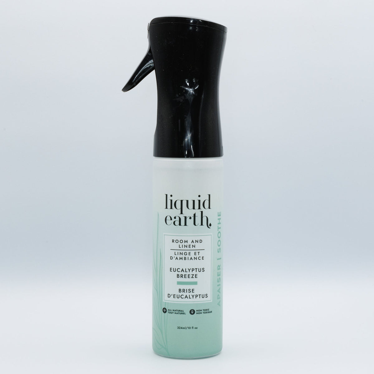 Liquid Earth Room and Linen Spray, Plant-Based Odour Neutralizer with Essential Oils, 4 Scents, 290ml - Eucalyptus Breeze