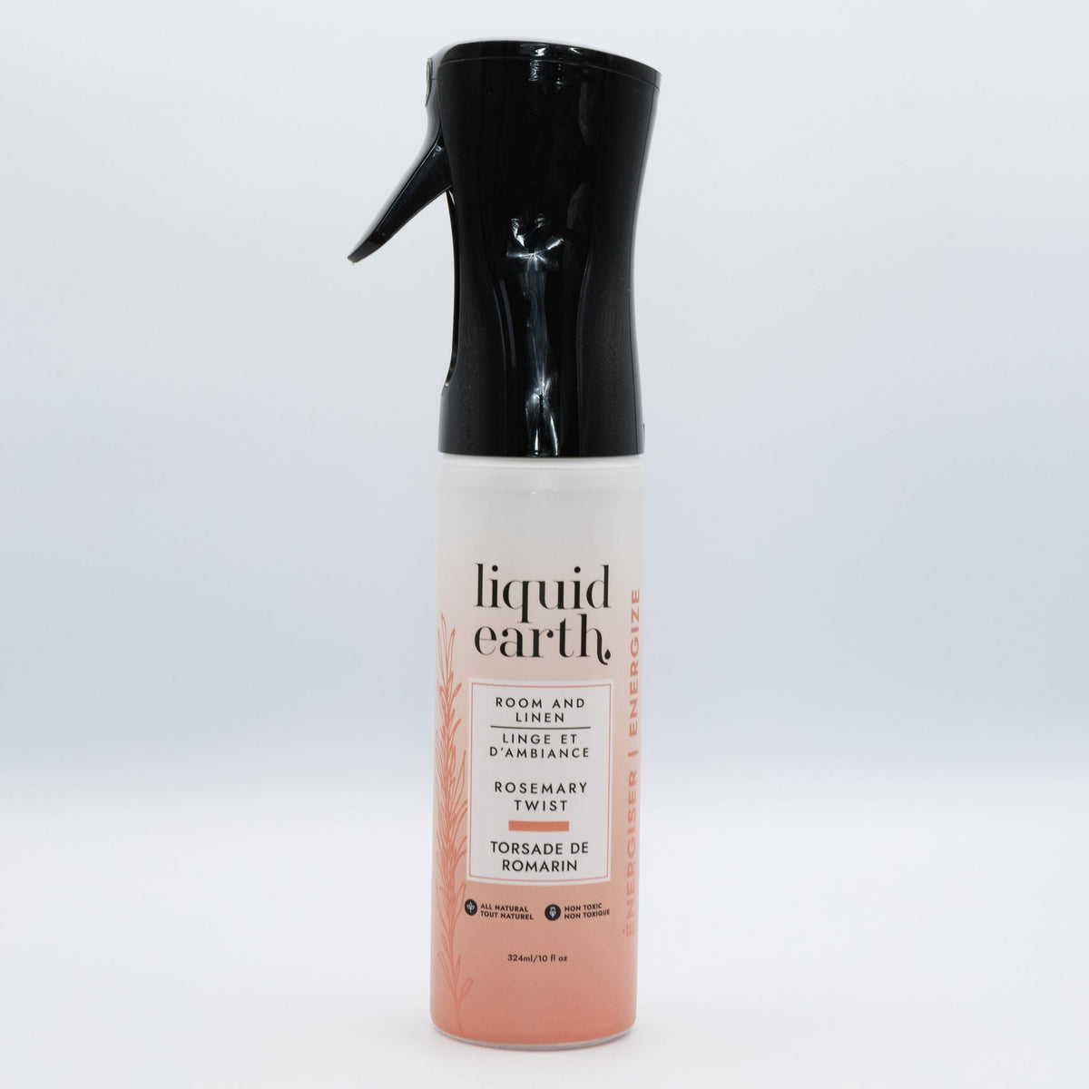 Liquid Earth Room and Linen Spray, Plant-Based Odour Neutralizer with Essential Oils, 4 Scents, 290ml - Rosemary Twist
