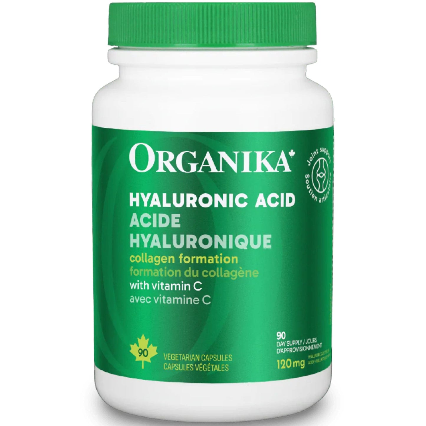90 Vegetarian Capsules | Organika Hyaluronic Acid 120 mg