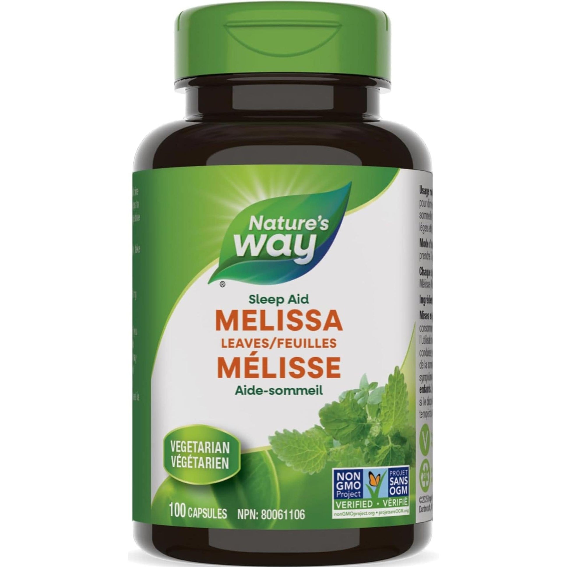 100 Vegetarian Capsules | Nature's Way Melissa Leaves