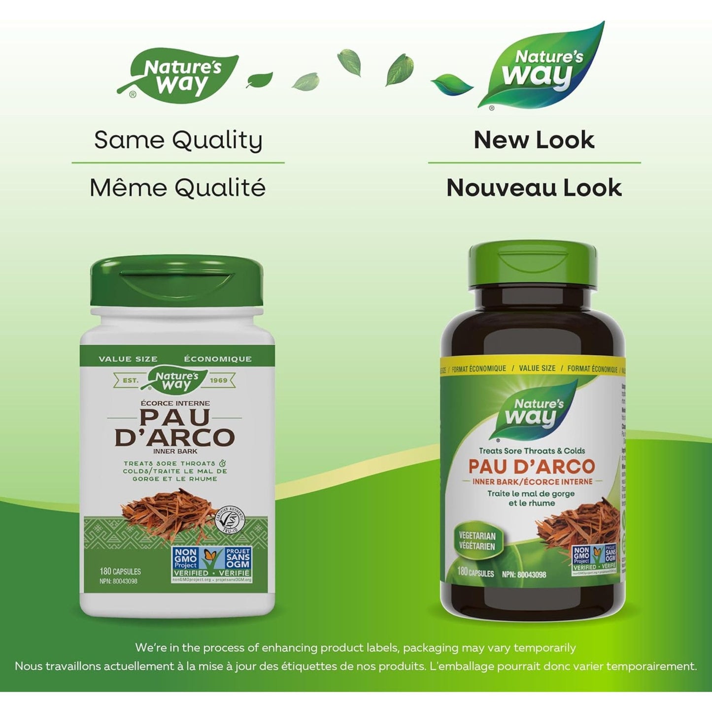 180 Vegetable Capsules | Nature's Way Pau D'Arco inner Bark