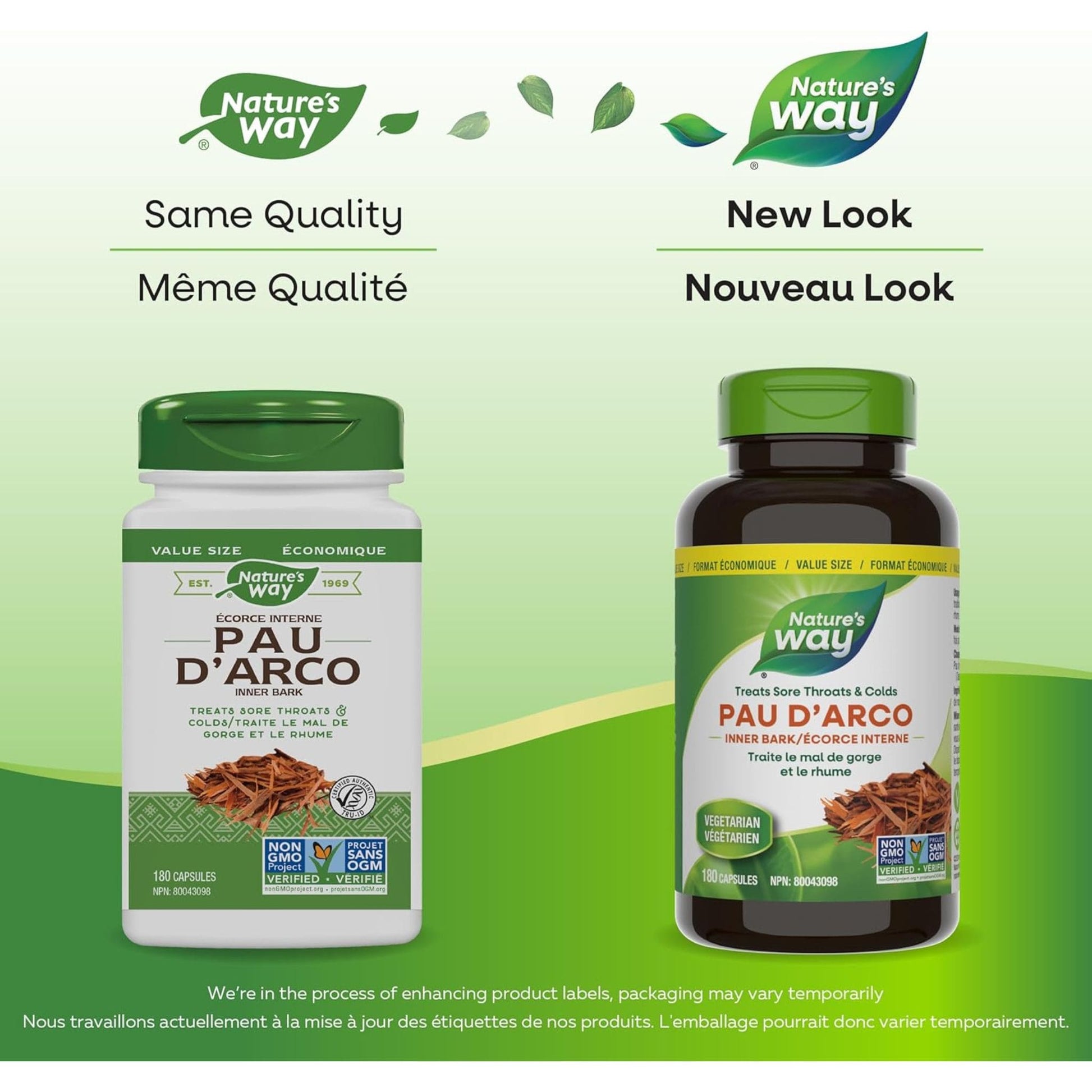 180 Vegetable Capsules | Nature's Way Pau D'Arco inner Bark