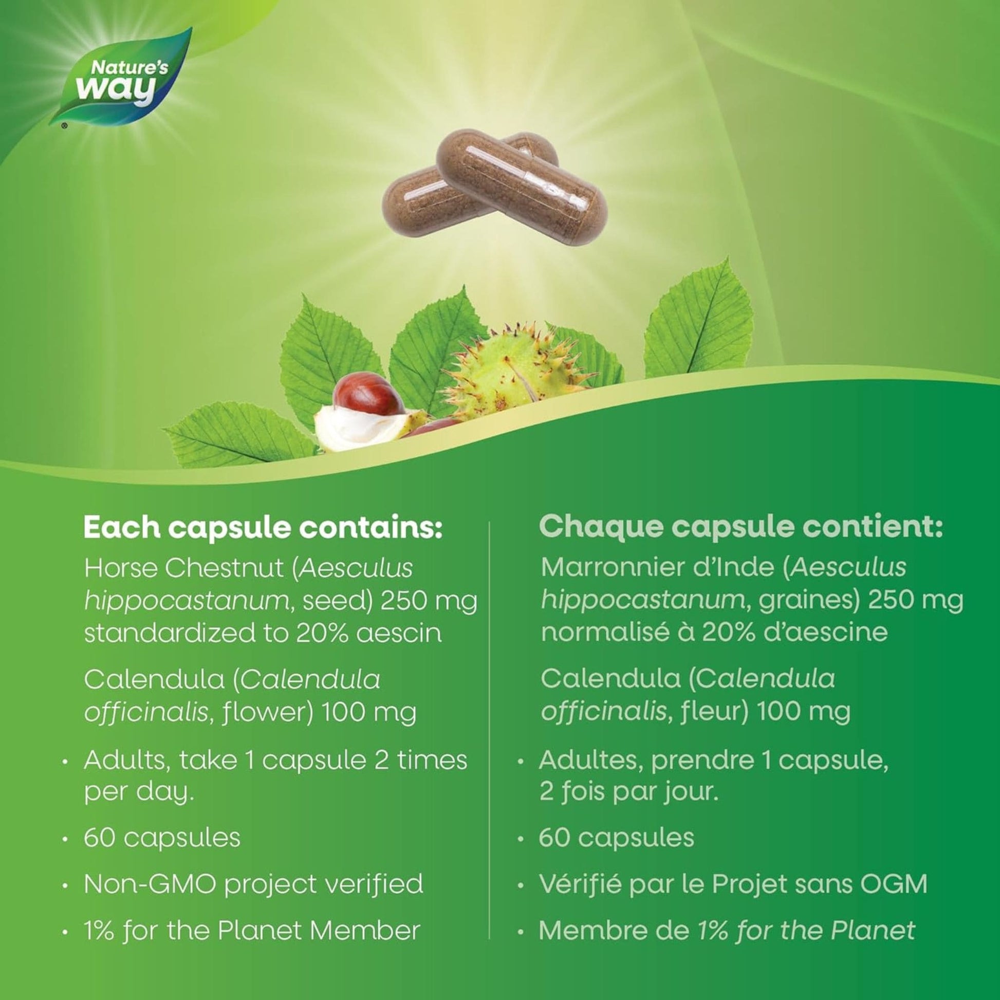 90 Vegetarian Capsules | Nature's Way Horse Chestnut