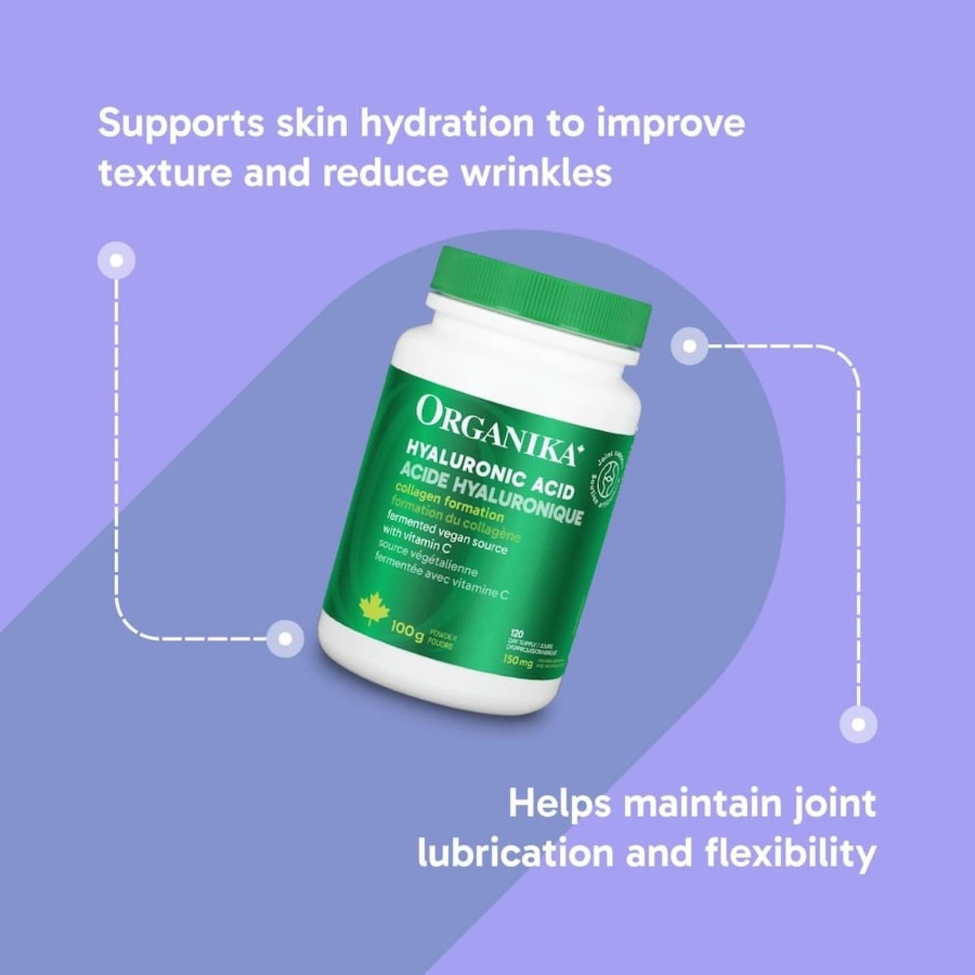 Unflavoured, 100g | Organika Hyaluronic Acid Powder