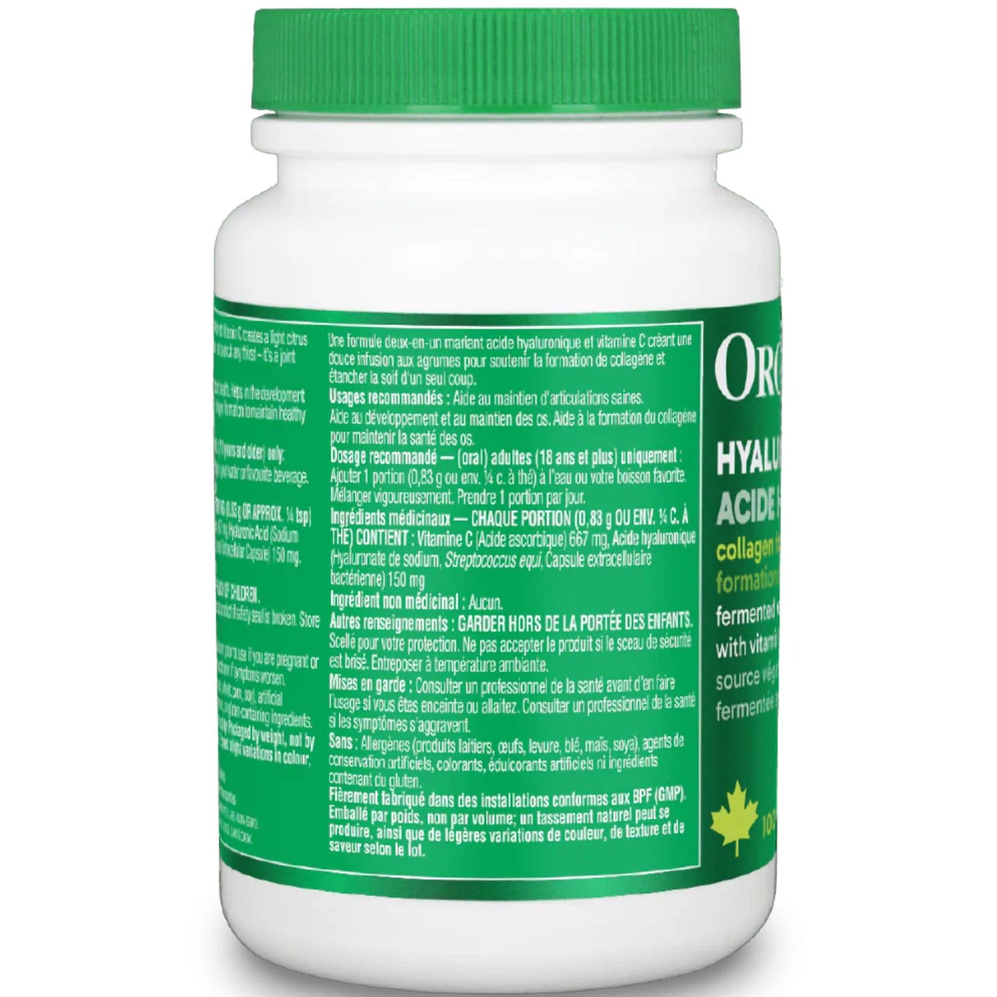 Unflavoured, 100g | Organika Hyaluronic Acid Powder