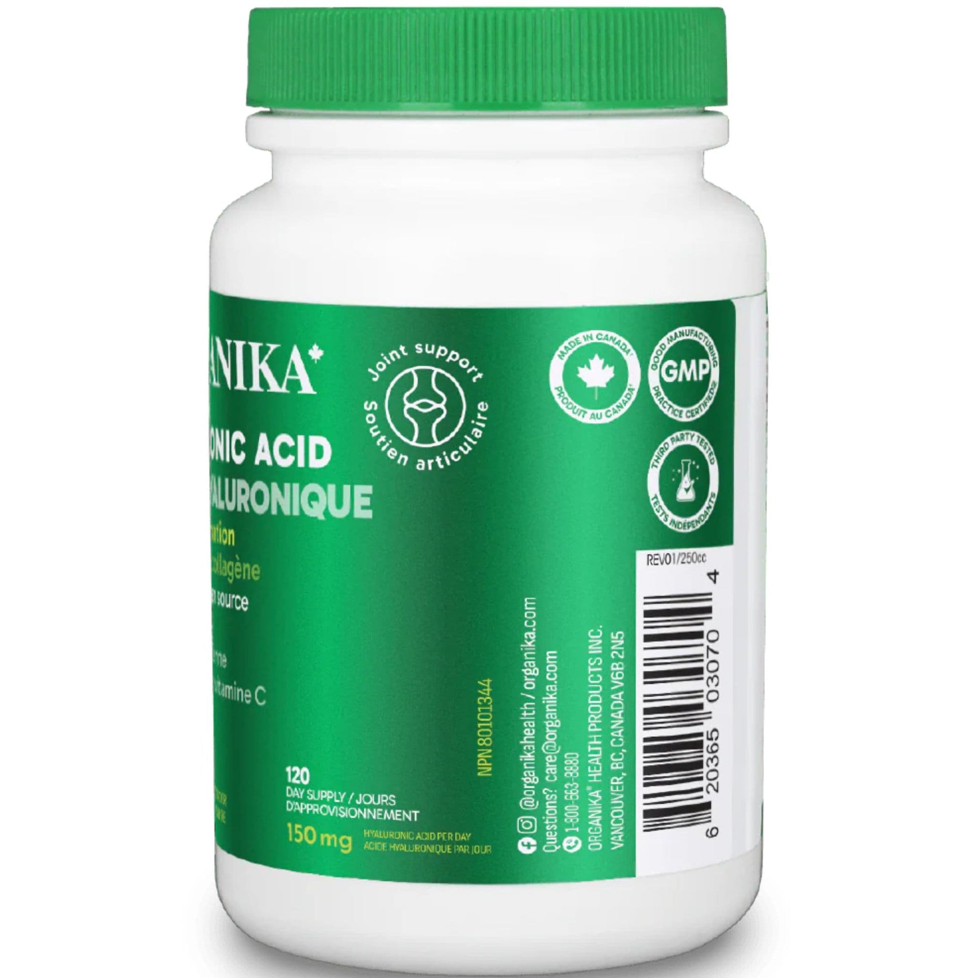 Unflavoured, 100g | Organika Hyaluronic Acid Powder