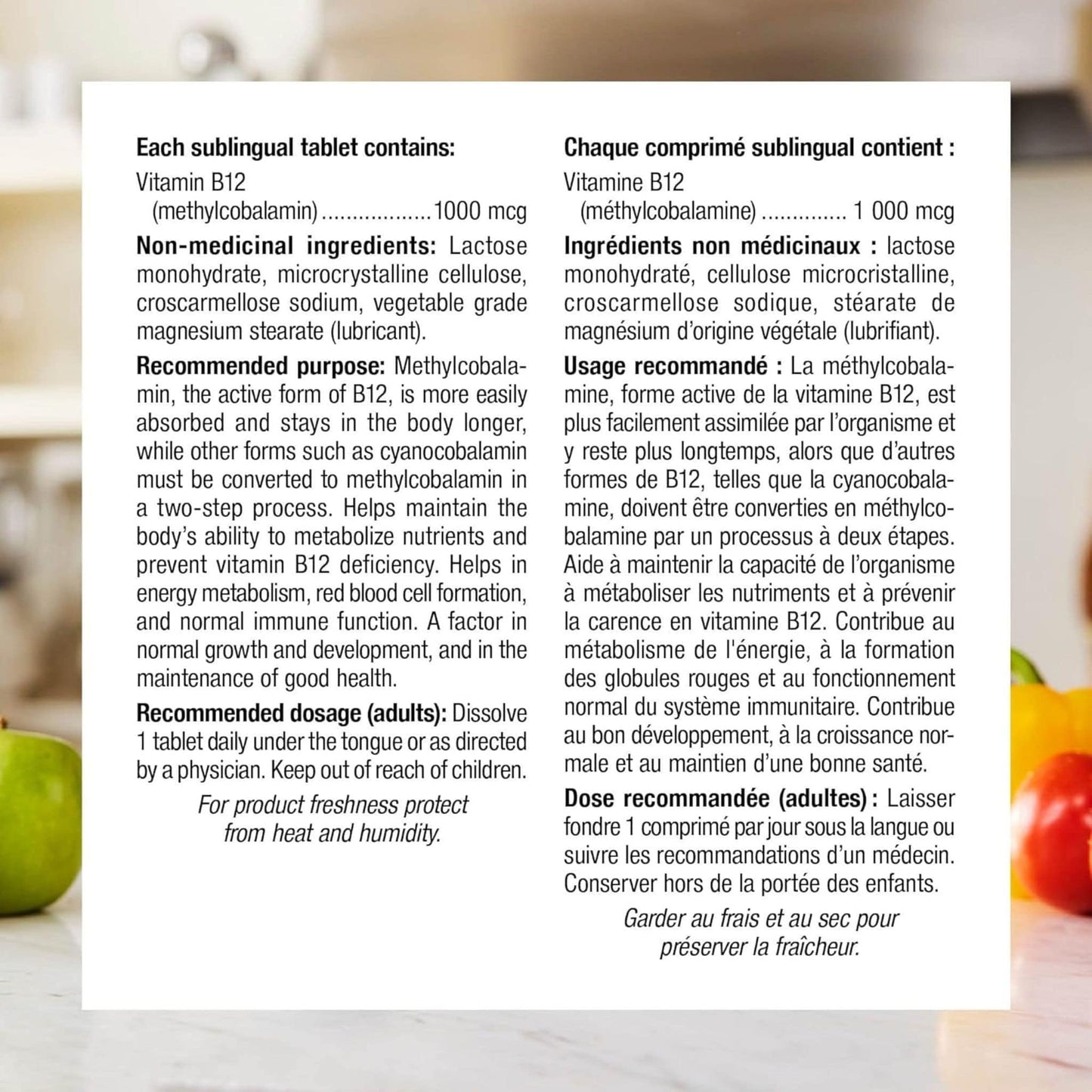 150 Sublingual Tablets | Webber Naturals Vitamin B12 1000mcg Methylcobalamin