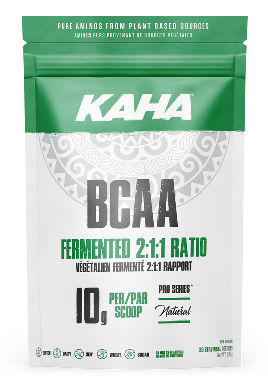 Kaha Nutrition Plant-Based BCAA 2:1:1, Fermented from Sunflower Seeds, Unflavoured, 200g