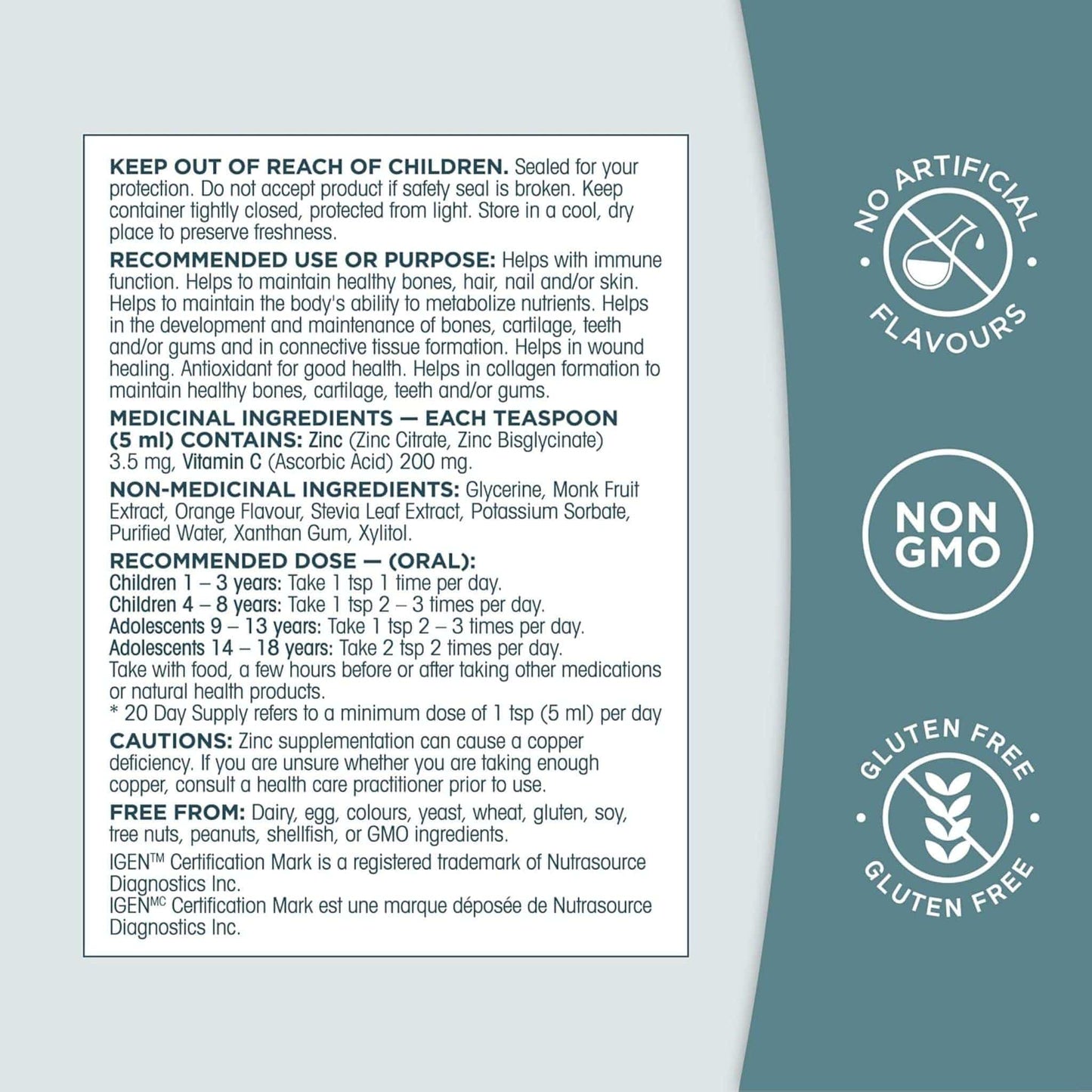 Sweet Orange Flavour, 100mL | Organika Kids Liquid Zinc with Vitamin C