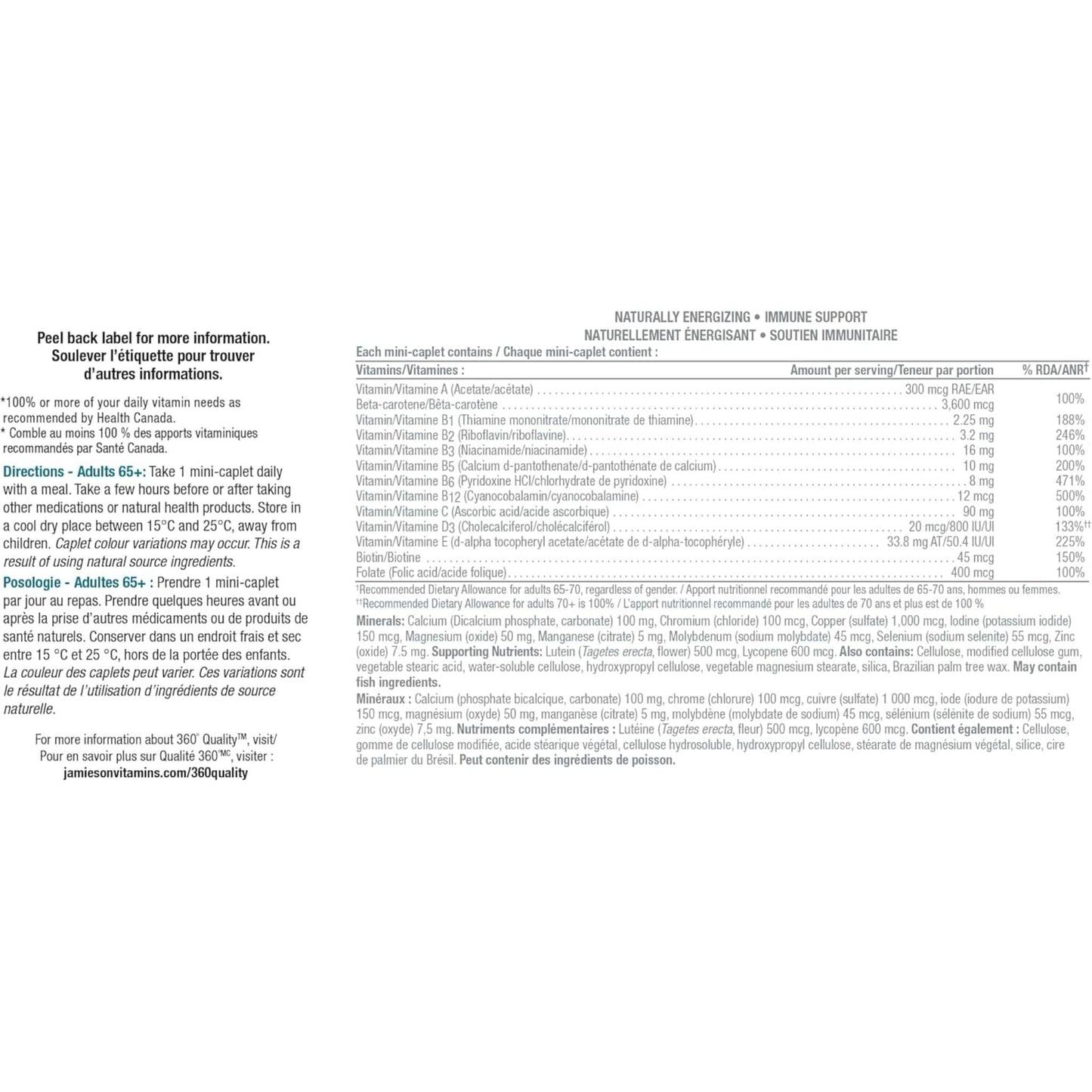 115 Mini-Caplets | Jamieson Platinum Multi 100% Complete Adults 65+
