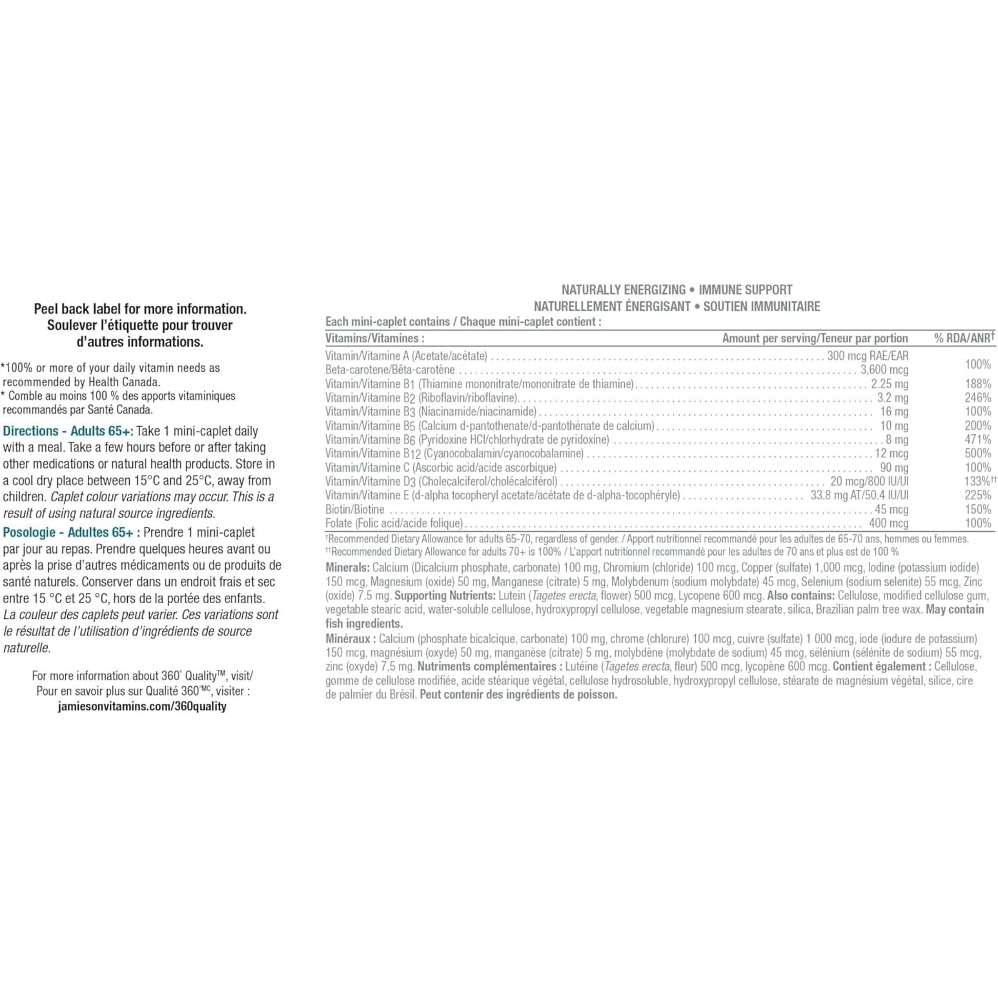 115 Mini-Caplets | Jamieson Platinum Multi 100% Complete Adults 65+