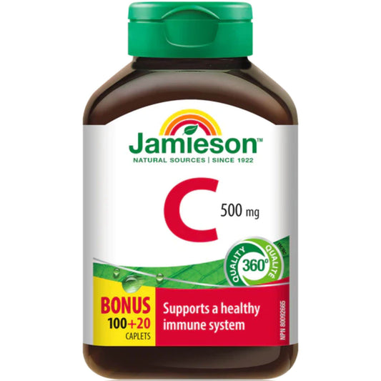 Bonus, 100+20 Caplets | Jamieson Vitamin C 500 mg