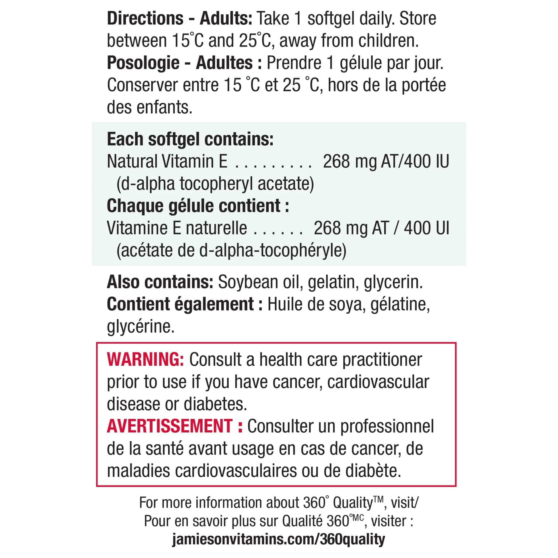 Bonus, 100+20 Softgels | Jamieson Vitamin E 400 IU, Extra Strength