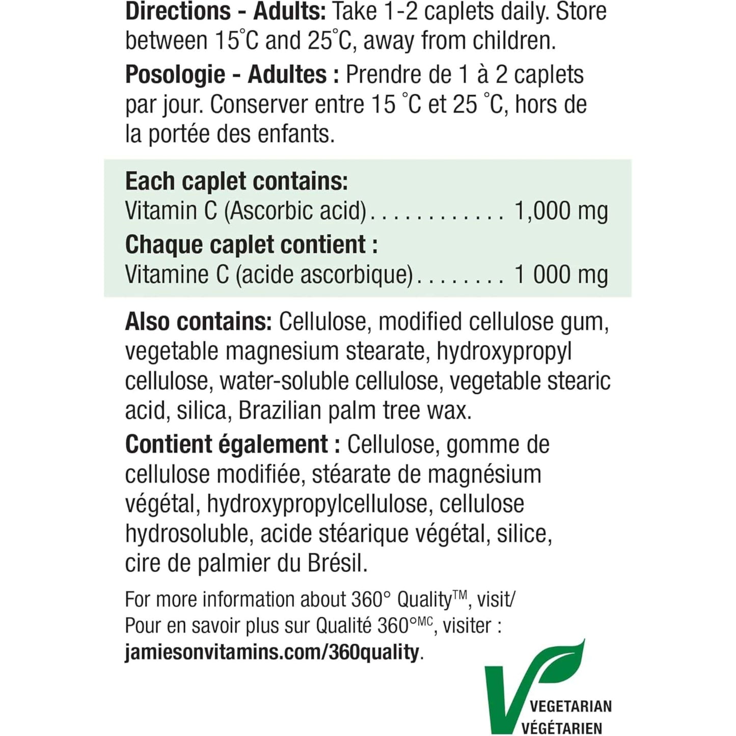 100 Caplets | Jamieson Vitamin C 1,000mg