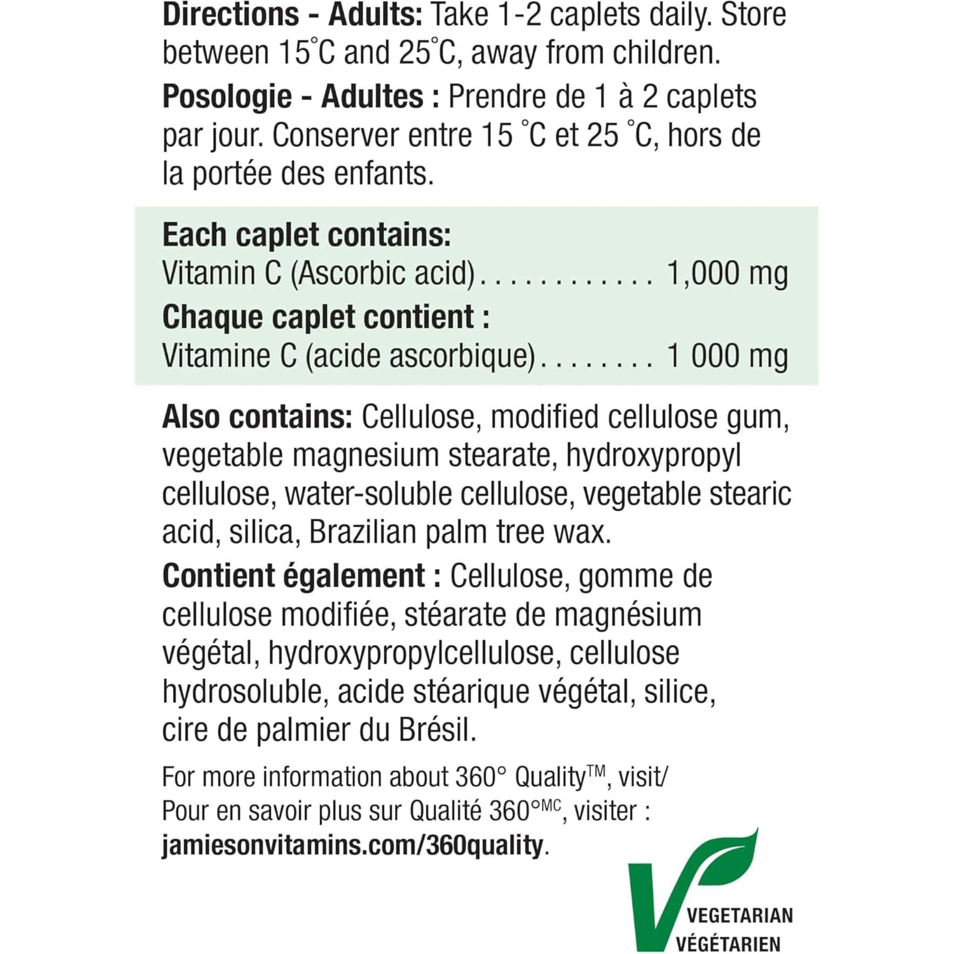 100 Caplets | Jamieson Vitamin C 1,000mg