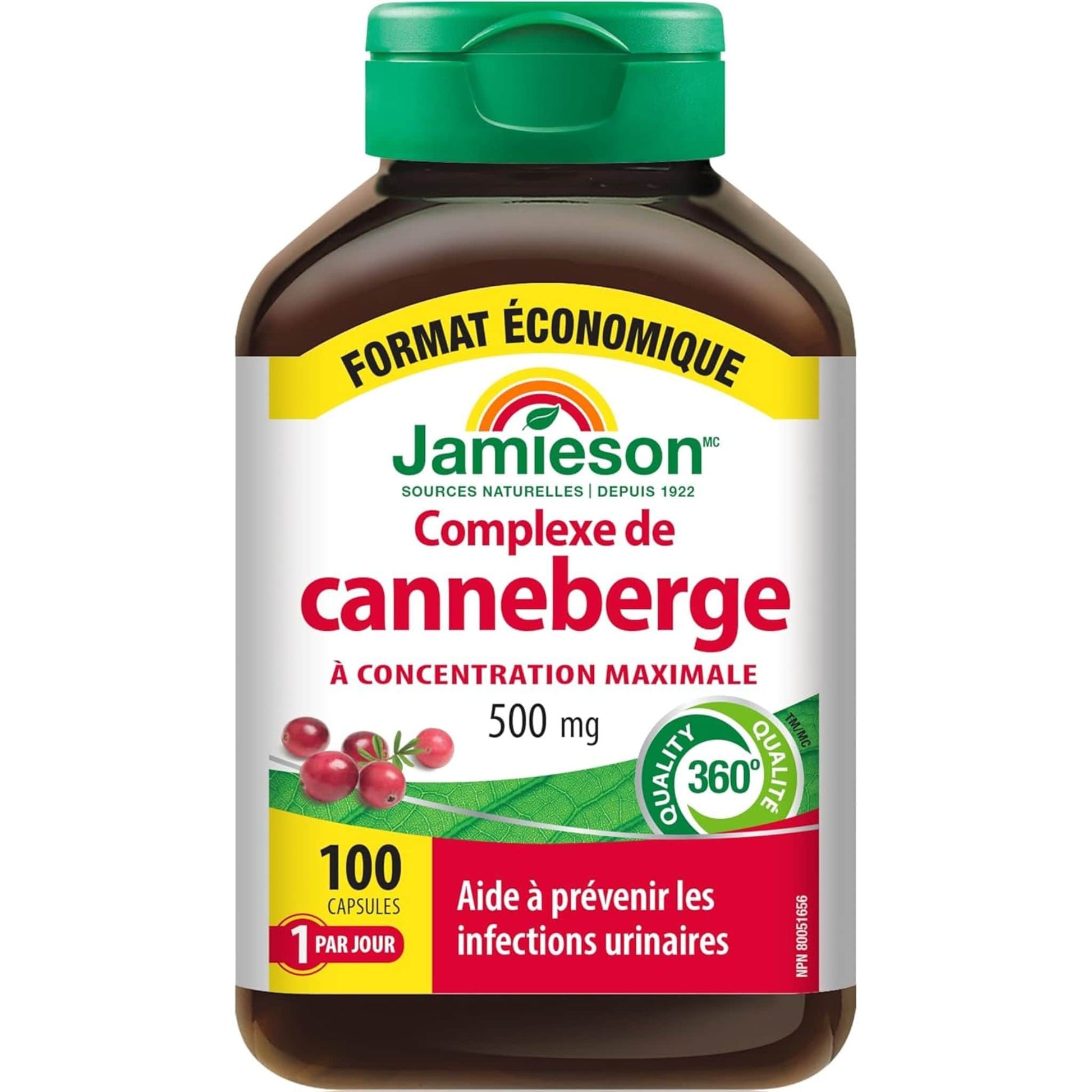 60 Capsules | Jamieson Cranberry Complex 500 mg Maximum Concentrate